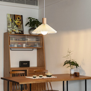 Minimalist Wood Pendant Light Nordic Style Dining Room <b>Bedroom</b> Bar Counter Art Lamp - Product Image 4