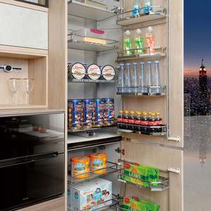 Factory Wholesale Custom Eco-Friendly Glass & Quartz Stone Countertop Modular Kitchen <b>Cabinets</b> with Drawer Slides - Product Image 4