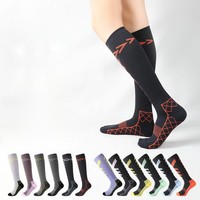 Chaussettes de compression personnalisées, bas de soutien jusqu'au genou pour infirmières, course à pied, sports, logo personnalisé