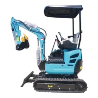 Mini-excavatrice Kubota Yanmar la plus compacte de 1,3 tonne avec cabine, équipée d'une tarière de forage pour le bois et d'accessoires sur chenilles