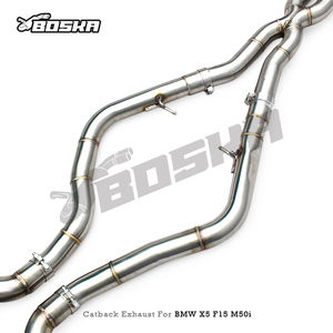 Sistema de Escape Catback Personalizado con Válvula para X5 F15 M50i 4.4TT 2014-2018, Boska Racing, Alto Flujo, Acero Inoxidable, Silenciador - Product Image 3