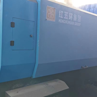 Compresseur d'air portable diesel à vis HGD132-18II d'occasion à quatre roues, avec lubrification sans huile, refroidissement par air, haute efficacité