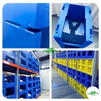 Boîtes de rangement d'entrepôt en PP robustes, réutilisables, pliables et empilables, personnalisables, certifiées SGS, imperméables et résistantes aux UV