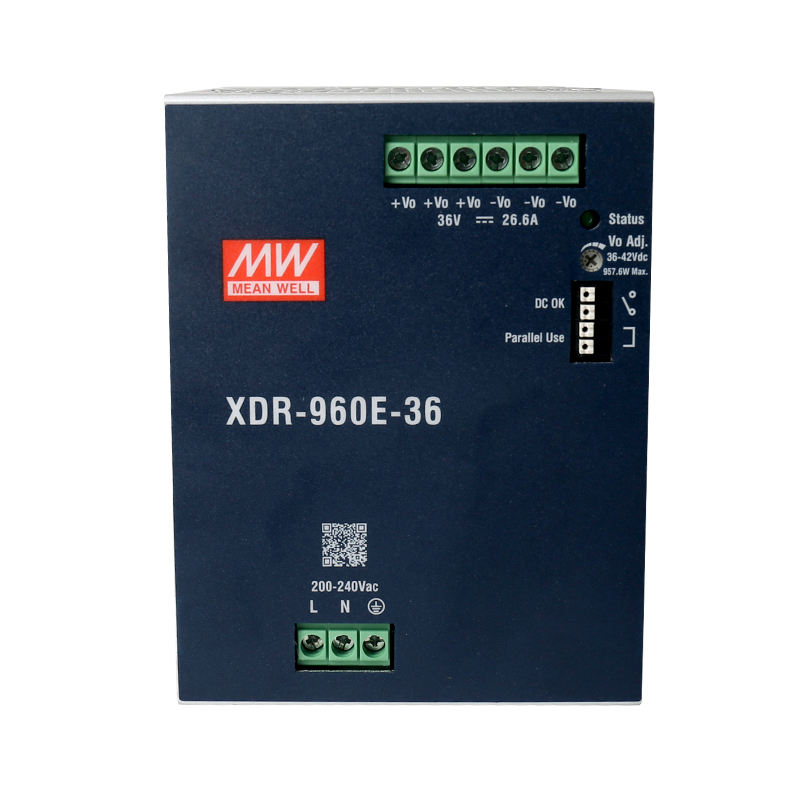Mean Well XDR Series 75W-960W Din Rail Industrial Power Supply 48V Voltage Single 95% Efficiency Overvoltage/Overload Protection
