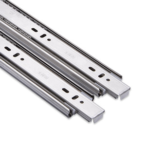 Shengyuan Stainless Steel Three Section Drawer Slides 45mm Wide With Ball Bearing Damping Soft Closing - Product Image 1