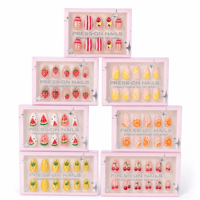 Geprinte Fruit Press-on Nagels 3D Kunstnagels Glansrijke Amandelvormige Herbruikbare Groothandel