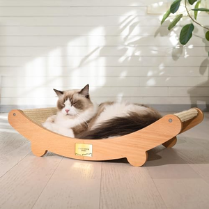 Tempat tidur kucing klasik mewah Set mainan gaya Modern papan garuk bambu untuk Natal bahan kertas Halloween - Product Image 1