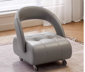 เก้าอี้ทรงสี่เหลี่ยมดีไซน์หรูหราทันสมัยสำหรับห้องนั่งเล่น พร้อมล้อเลื่อนอเนกประสงค์ เก้าอี้นั่งใส่รองเท้าขนาดเล็กพร้อมพนักพิงเบาะนุ่ม เก้าอี้อเนกประสงค์ - Product Image 5