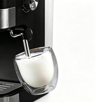 Machine à café domestique avec mousseur à lait, machine à café 2-en-1 pour dosettes K-Cup et café moulu, préparation rapide de lattes et cappuccinos