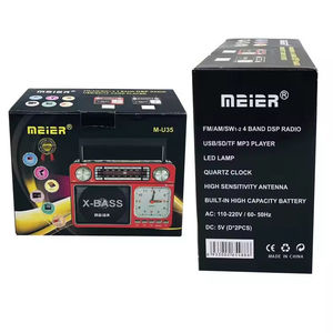 Custom Retro Portable Radio Multi Band AM FM SW Receiver X BASS USB <b>MP3</b> Player With Flashlight Quartz Clock - Product Image 5