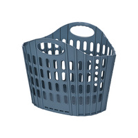 Panier de courses pliable avec poignée souple, panier de rangement en plastique respirant, adapté aux courses, aux jouets, aux produits de lavage