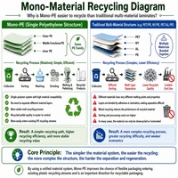 Sacs d'emballage alimentaire en papier kraft recyclable à fond plat de qualité alimentaire, en PE monofilament, pour aliments pour chiens, chats et animaux de compagnie, 1 kg, 2 kg, 5 lb, vente en gros