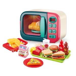 Sıcak satış plastik mikrodalga fırın oyuncak gıda oyun çocuklar çocuklar için mutfak seti gıda oyna oyna oyna