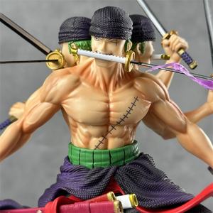 Figurines de manga 30CM 0NE PIECE Roronoa Zoro 3 têtes 9 épées katana PVC Figurine d'anime pour jouets de collection - Product Image 2