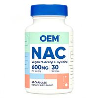 Complément Alimentaire Vegan NAC N-Acétyl L-Cystéine 600mg 30 Capsules