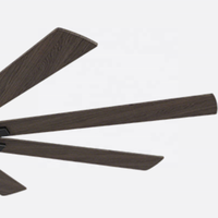 Ventilateur de plafond 84 pouces à montage sur tige, boîtier noir mat, pales en contreplaqué, télécommande, luminaire LED à intensité variable pour grandes pièces et plafonds hauts