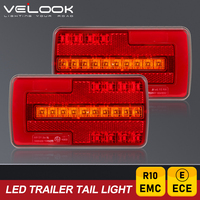 Feux arrière de remorque rectangulaires à LED homologués ECE 12V/24V, lampes combinées universelles avec indicateur de position de frein