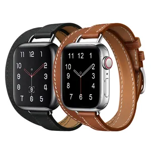 Luxo Slim Genuine Leather Loop Watch Bandas para Apple iWatch Strap