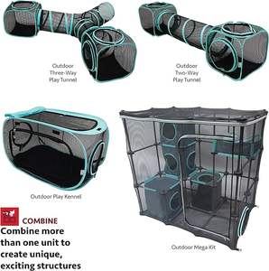 Tenda Pop-Up per Animali da Esterno con <span class=keywords><strong>Tunnel</strong></span> Pieghevoli per Gatti, Recinto per Gatti da Interno, Prodotti per Animali con Motivi di Cani e Gatti, Imballaggio in Cartone - Product Image 5