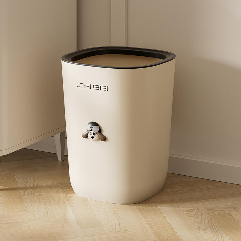 สีขาวครีม ขนาดใหญ่ [แบบวงแหวนกด] พร้อมสติกเกอร์หัวสุนัขฟรี