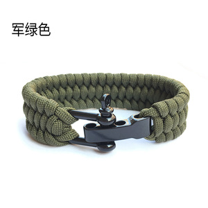 Extra Grueso para Pulsera de Paracord para Hombres Acero Inoxidable Negro Arco Grillete Trilobite Diseño para Escalada y Tours - Product Image 2