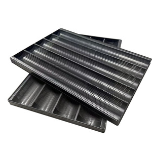 Plaque à baguettes en acier au carbone commercial, antiadhésive, perforée, pour la cuisson <span class=keywords><strong>de</strong></span> plusieurs pains français - Product Image 3