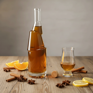 Botella de Licor Personalizada de 750 ml, Vidrio Extra Flint, Sellado con Corcho, Grabado en Relieve, Esmerilada, para Vodka, Ginebra, Tequila, Whisky, Ron - Product Image 1