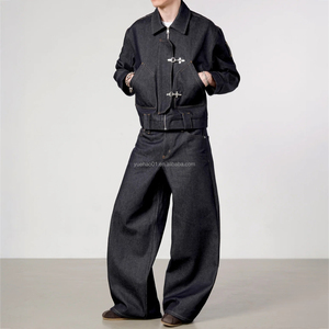 Giacca da Lavoro Bomber Corta da Uomo in Jeans <span class=keywords><strong>Denim</strong></span> Personalizzata Stile Carpentiere Meccanico con Chiusura a Moschettone da Pompiere - Product Image 4