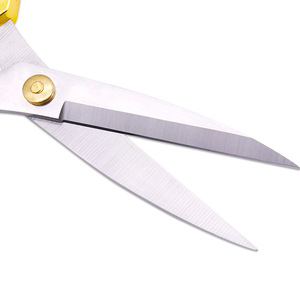 Stainless Steel Scissors Straight Blade 0037 All Steel Shears Home Office Use Silver Gold Color - Product Image 3