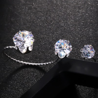 Nouvelle bague double pour femme, zircon, style simple, pour mariage ou banquet