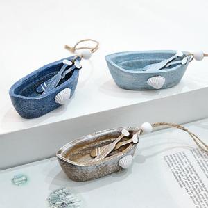 Ornements de style marin de navire méditerranéen modèle de navire créatif artisanat bateaux pirates mis en place de petits bateaux en bois - Product Image 1