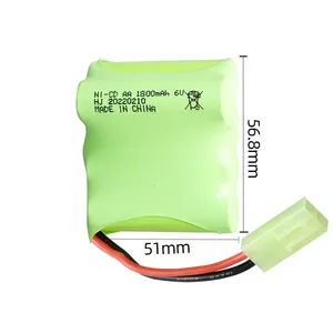 Nhà máy 6V 1800mAh Nickel Cadmium AA có thể sạc lại di động cho RC Đồ chơi xe Xe Tải xe đồ chơi xe đạp điện pin