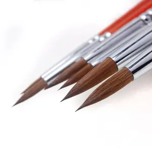 Pinceaux en poils de raton laveur pour aquarelle, 6 pièces, pointes rondes, pinceaux à gouache, ensemble de couleurs, peinture artistique, débutant adulte, étudiant, peinture à la main - Product Image 5