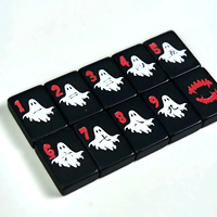 Un magnifique ensemble de tuiles de mahjong américaines en acrylique sur le thème d'Halloween, 160 pièces
