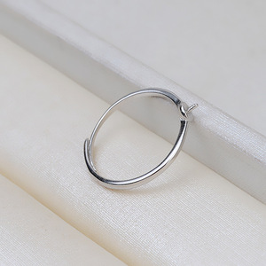 S925 <b>Silver</b> Open Ring Female Living Ring Adjustable Simple 5-8 Pearl DIY Accessories Empty Tray Semi Findings Components - Product Image 3