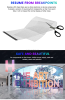 Süper ince şeffaf esnek yumuşak kendinden yapışkanlı Film pencere LED ekran P6 P8 kristal LED Film cam P10 LED ekran