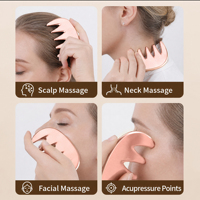 Peigne de massage du cuir chevelu en laiton pour acupuncture et stimulation des points, outil de massage du cuir chevelu