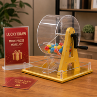 Machine à tirage au sort manuelle en acrylique transparent avec manivelle, agitateur de balles de bingo pour événements festifs