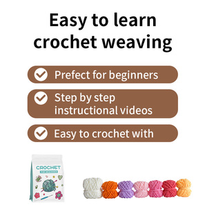 Bohe fácil de hacer Diy hilo de algodón semiacabado mezcla de hilo ganchillo animal kit amigurumis DIY set 5 uds Kit de ganchillo <span class=keywords><strong>para</strong></span> <span class=keywords><strong>principiantes</strong></span> - Product Image 4