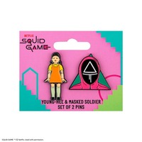 Broche de sécurité tendance en alliage de zinc pour accessoires de costume, décoration de vêtements, modèle IP-SG-01122, inspirée de la série Squid Game (Chine)