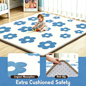 <span class=keywords><strong>Tapis</strong></span> <span class=keywords><strong>de</strong></span> sol épais rembourré en mousse, imperméable, en velours corail à imprimé floral, pour <span class=keywords><strong>parc</strong></span> <span class=keywords><strong>de</strong></span> jeu bébé, <span class=keywords><strong>tapis</strong></span> d'éveil pour nourrissons et tout-petits - Product Image 2
