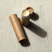 Emballage personnalisé en tube de papier biodégradable en carton kraft blanc recyclé pour baume à lèvres, rouge à lèvres, gloss, tube à pousser pour baume à lèvres