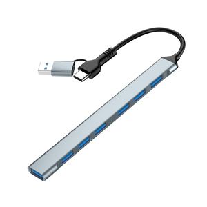 Multiport 7 Trong 1 USB C Cổng Nhôm 7 Cổng USB 2.0 3.0 Extender Splitter Hub Với Nhiều Cổng USB Di Động Docking Station - Product Image 1