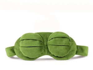 Weiche Plüsch-Schlafmaske Reise Traurige Frosch-Augenmaske gepolsterte Ruhe-Hilfs-Augenmaske 3D Augenbinde Kind Erwachsene Augenpatch entspannendes Massage - Product Image 3