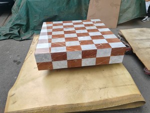 <span class=keywords><strong>Tavolino</strong></span> in marmo moderno stile unico con <span class=keywords><strong>bianco</strong></span> e rosso naturale quadrato a scacchiera quadrata piedistallo piedistallo <span class=keywords><strong>tavolino</strong></span> <span class=keywords><strong>da</strong></span> caffè - Product Image 6