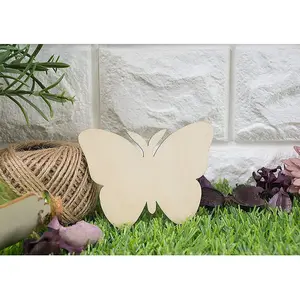 36 pezzi in legno a forma di farfalla in bianco fai da te forniture Decorative artigianali borsa alfabeto Laser legno religioso PE decorazione per la casa naturale