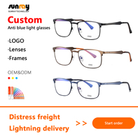 Lunettes de lecture anti-lumière bleue personnalisées de haute qualité en TR90 et métal, anti-lumière bleue, bleu marine, pour ordinateur, très tendance en Chine