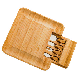 Bamboo Cheese <b>Board</b> Drawer Set With <b>Tools</b> For Serving Cheese And Charcuterie - Product Image 5