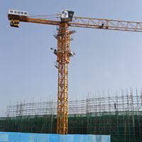 Grue à tour à plateforme plate de 8 tonnes de capacité de charge QTZ125 6015, hauteur libre de 42,8 m, fournisseur de grues à tour avec certification CE