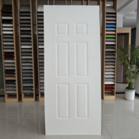 Porte intérieure moulurée en panneaux HDF/MDF à 3 panneaux, design moderne et contemporain, apprêt blanc, finition haute brillance, étanche et insonorisée